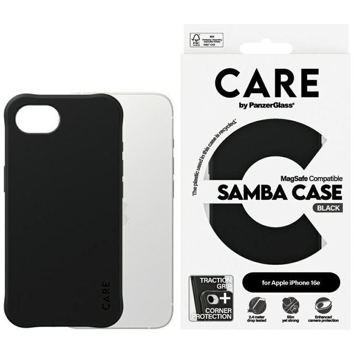 Etui CARE by PanzerGlass Samba Case      MagSafe do iPhone 16e / 17e czarny na NearMe.pl