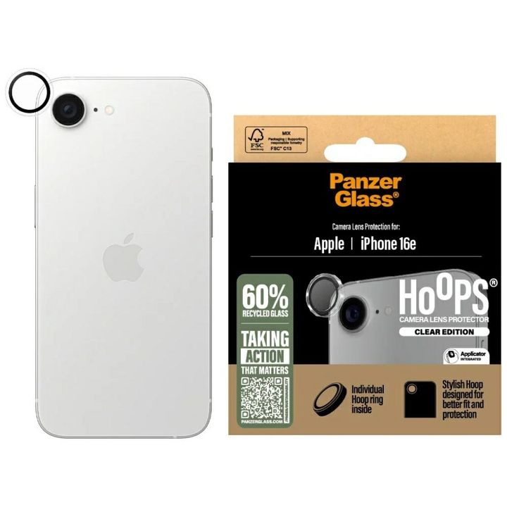Szkło hartowane na obiektyw PanzerGlass  Hoops Lens Protector do iPhone 16e / 17e przezroczysty na NearMe.pl