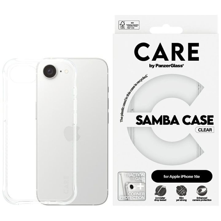Etui CARE by PanzerGlass Samba Case do   iPhone 16e / 17e przezroczysty na NearMe.pl