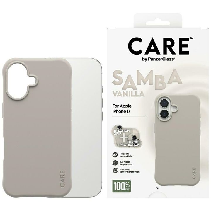 Etui CARE by PanzerGlass Fashionable     Samba MagSafe do iPhone 17 waniliowy na NearMe.pl