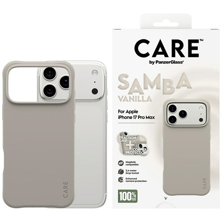 Etui CARE by PanzerGlass Fashionable     Samba MagSafe do iPhone 17 Pro Max waniliowy na NearMe.pl
