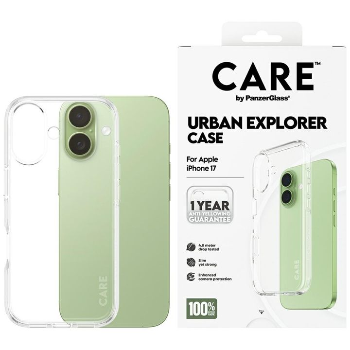 Etui CARE by PanzerGlass Flagship Urban  Explorer w. Clear Frame do iPhone 17 przezroczysty na NearMe.pl
