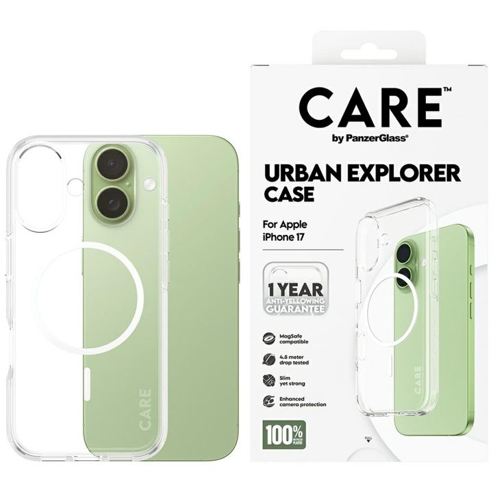 Etui CARE by PanzerGlass Flagship Urban  Explorer w. White MagSafe do iPhone 17 przezroczysty na NearMe.pl