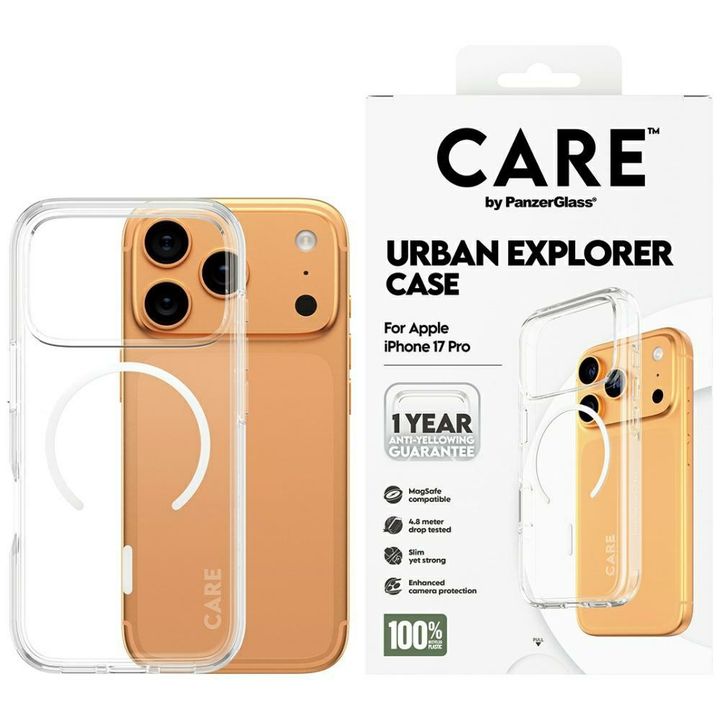 Etui CARE by PanzerGlass Flagship Urban  Explorer w. White MagSafe do iPhone 17 Pro przezroczysty na NearMe.pl