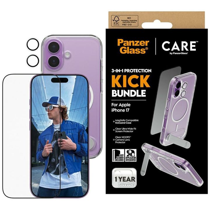 Zestaw ochronny CARE by PanzerGlass      Feature Kick 3w1 Etui+Szkło+Lens do iPhone 17 na NearMe.pl
