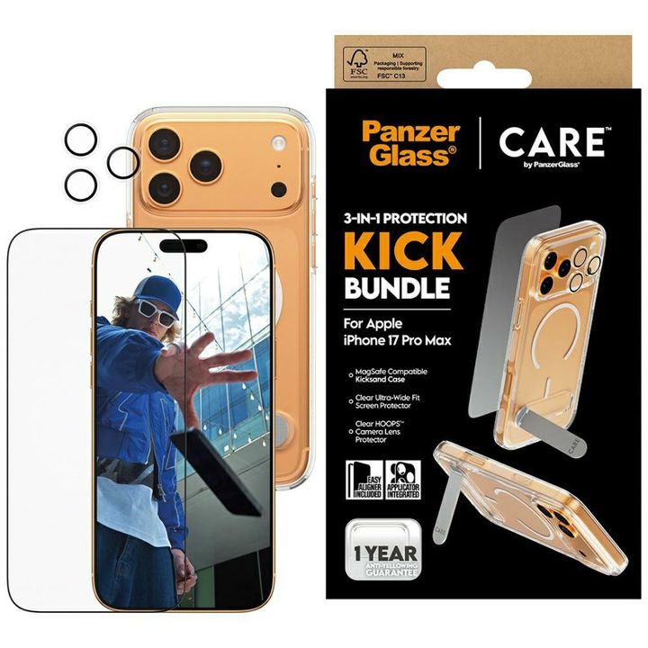 Zestaw ochronny CARE by PanzerGlass      Feature Kick 3w1 Etui+Szkło+Lens do iPhone 17 Pro Max na NearMe.pl