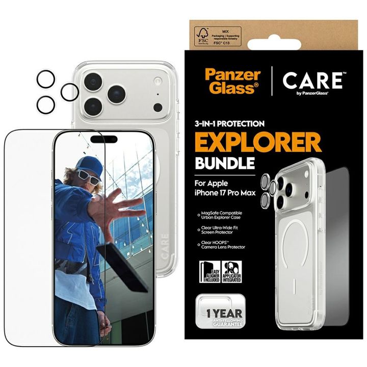 Zestaw ochronny CARE by PanzerGlass      Flagship Explorer 3w1 Etui+Szkło+Lens do iPhone 17 Pro Max na NearMe.pl
