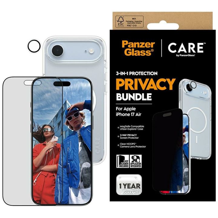 Zestaw ochronny CARE by PanzerGlass      Flagship Privacy 3w1 Etui+Szkło Prywatyzujące+Lens do iPhone Air na NearMe.pl