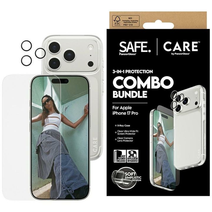 Zestaw ochronny CARE by PanzerGlass      Fashionable Combo 3w1 Etui+Szkło+Lens do iPhone 17 Pro na NearMe.pl