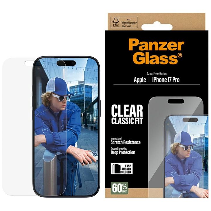 Szkło hartowane PanzerGlass Classic Fit  EasyAligner do iPhone 17 Pro na NearMe.pl
