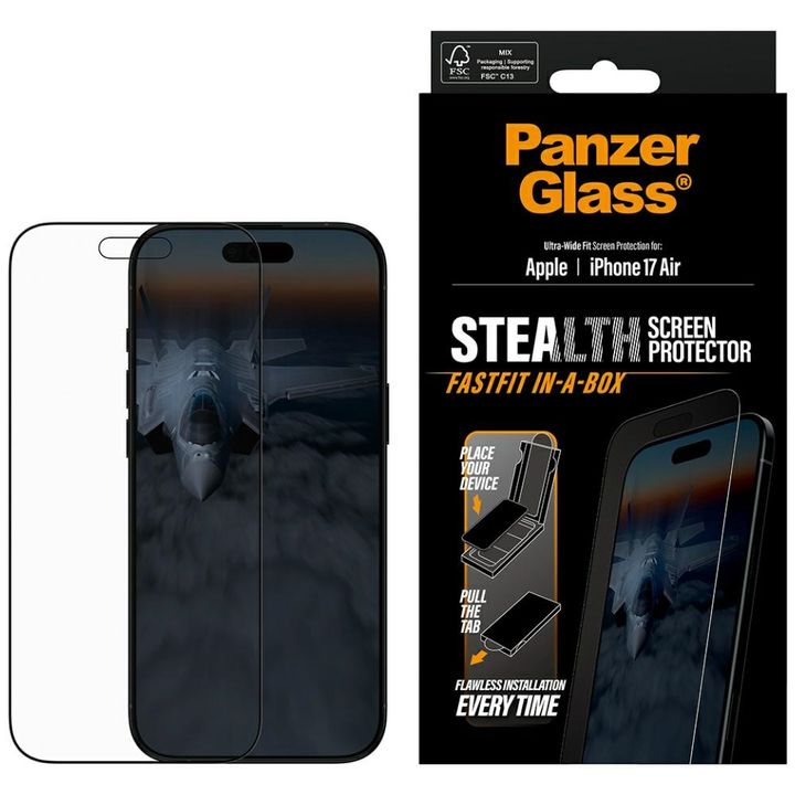 Szkło hartowane PanzerGlass Stealth      Ultra-Wide Fit Fastfit do iPhone Air na NearMe.pl