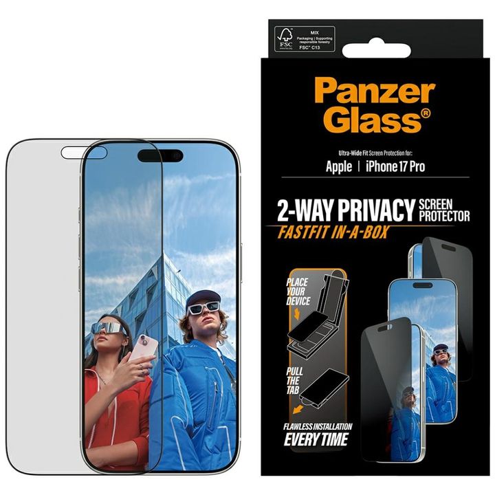 Szkło prywatyzujące PanzerGlass          Ultra-Wide Fit Fastfit do iPhone 17 Pro na NearMe.pl