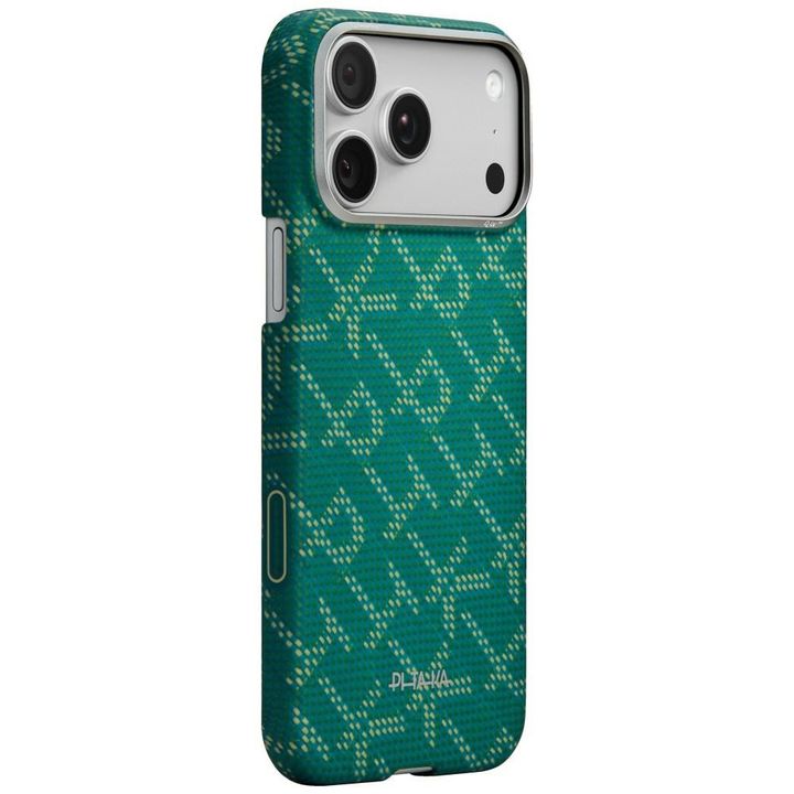 Etui PITAKA Ultra-Slim Monogram MagSafe do iPhone 17 Pro złoto zielony na NearMe.pl