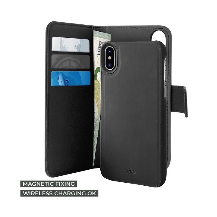 Puro Wallet Detachable iPhone Xr 2w1czarne/black IPCX61BOOKC3BLK na NearMe.pl