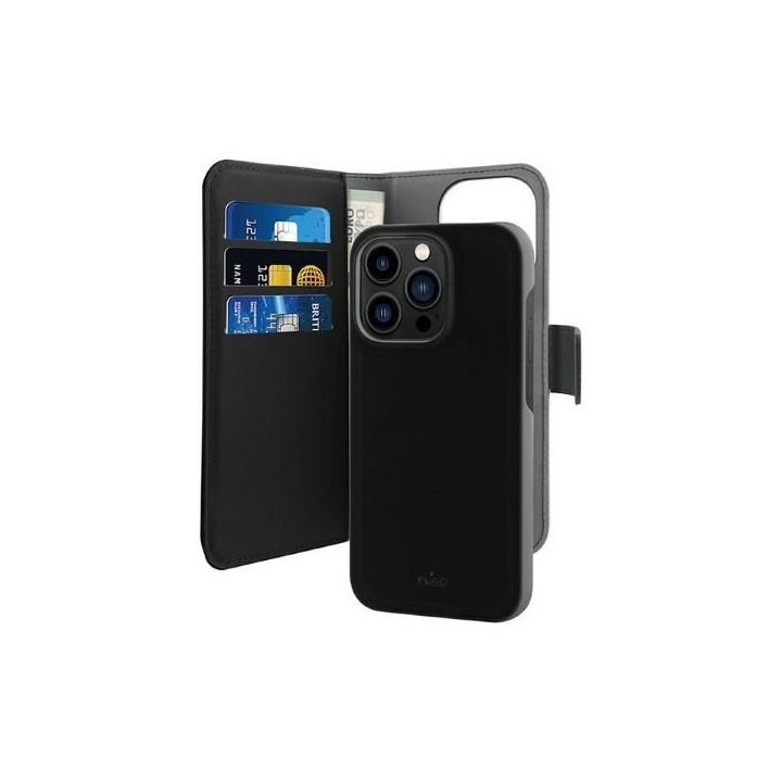 Puro Wallet Detachable iPhone 14 Pro6,1" 2w1 czarne/black IPC14P61BOOKC3BLK na NearMe.pl