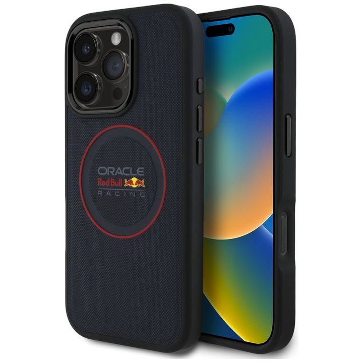 Red Bull RBHMP16L24PUILVR iPhone 16 Pro 6.3" hardcase granatowy/navy Leather Red Ring MagSafe na NearMe.pl