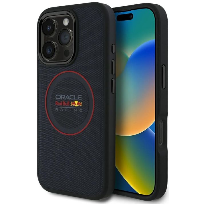 Red Bull RBHMP16X24PUILVR iPhone 16 Pro  Max 6.9" hardcase granatowy/navy Leather Red Ring MagSafe na NearMe.pl