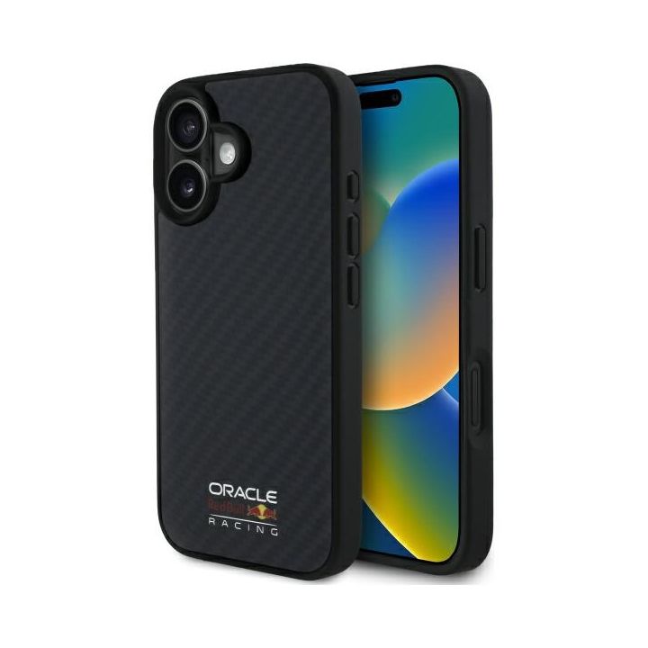 Red Bull RBHMP16S24CFILSK iPhone 16 6.1" hardcase czarny/black Carbon Fiber Shiny Logo MagSafe na NearMe.pl
