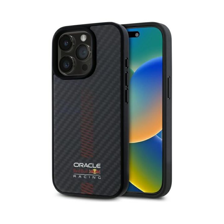Red Bull RBHMP15L24CFGSMK iPhone 15 Pro  6.1" hardcase czarny/black Carbon Fiber Power Bar MagSafe na NearMe.pl