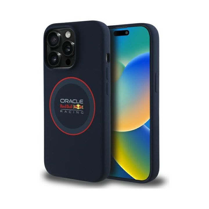 Red Bull RBHMP14L24SIILVR iPhone 14 Pro  6.1" hardcase granatowy/navy Silicone Red Ring MagSafe na NearMe.pl