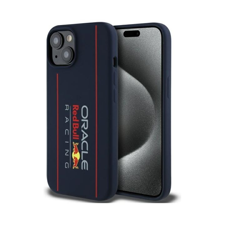 Red Bull RBHMP15S24SIOLRV iPhone 15 6.1" hardcase granatowy/navy Silicone Vertical Logo MagSafe na NearMe.pl