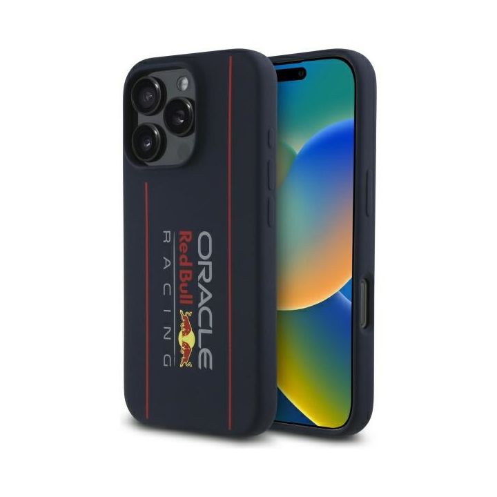 Red Bull RBHMP16L24SIOLRV iPhone 16 Pro  6.3" hardcase granatowy/navy Silicone Vertical Logo MagSafe na NearMe.pl