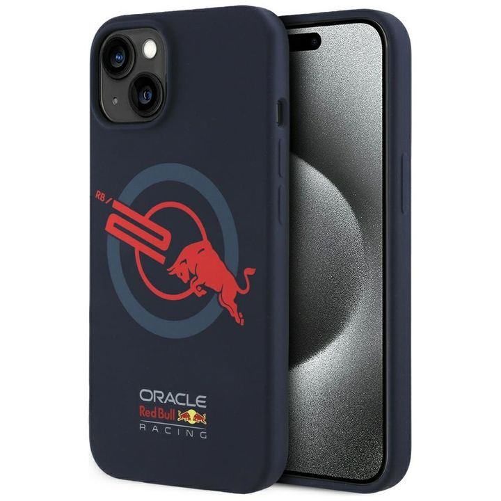 Etui Red Bull HC Silicone ORBR20 Logo    Red Lining do iPhone 15 MagSafe granatowy na NearMe.pl