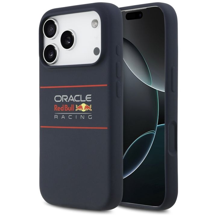 Etui Red Bull Silicone Horizontal        Centered Logo MagSafe do iPhone 17 Pro granatowy na NearMe.pl