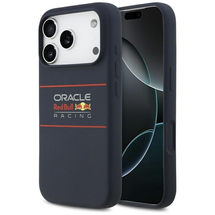 Etui Red Bull Silicone Horizontal        Centered Logo MagSafe do iPhone 17 Pro Max granatowy na NearMe.pl