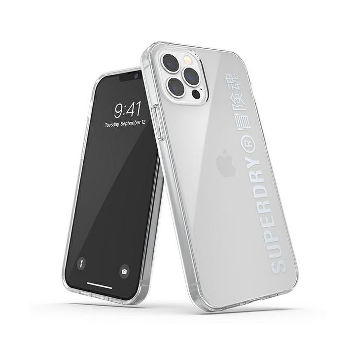 SuperDry Snap iPhone 12/12 Pro Clear Case srebrny/silver 42591 na NearMe.pl