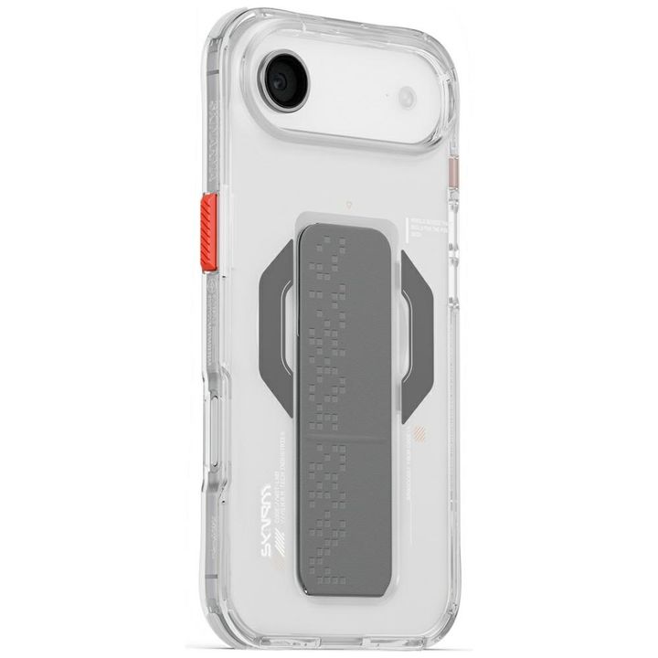 Etui Skinarma Haxa do iPhone Air         Magnetic Charging + Grip Stand przezroczysty na NearMe.pl