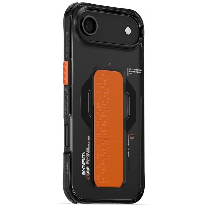 Etui Skinarma Haxa do iPhone Air         Magnetic Charging + Grip Stand grafitowy na NearMe.pl