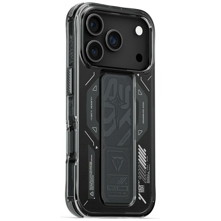 Etui Skinarma Helio do iPhone 17 Pro     Magnetic Charging + Grip Stand grafitowy na NearMe.pl