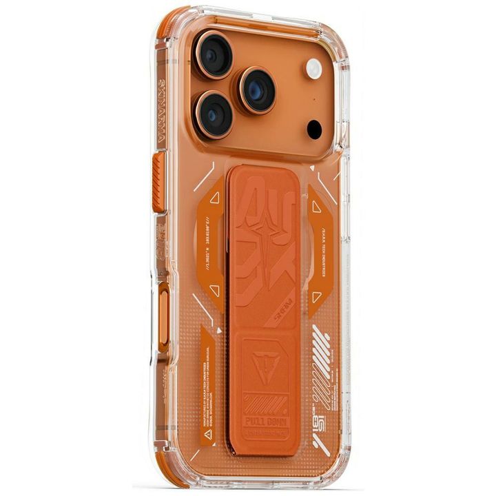 Etui Skinarma Helio do iPhone 17 Pro     Magnetic Charging + Grip Stand pomarańczowy na NearMe.pl