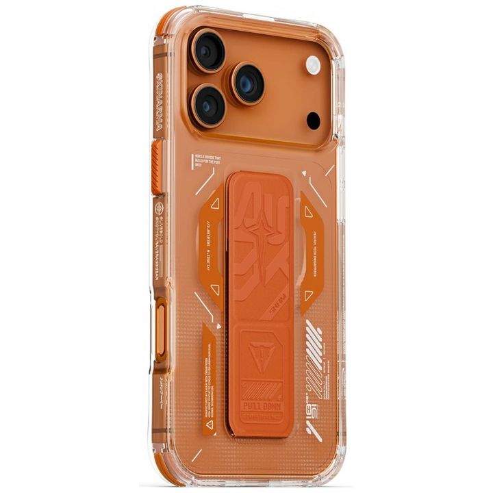 Etui Skinarma Helio do iPhone 17 Pro Max Magnetic Charging + Grip Stand pomarańczowy na NearMe.pl