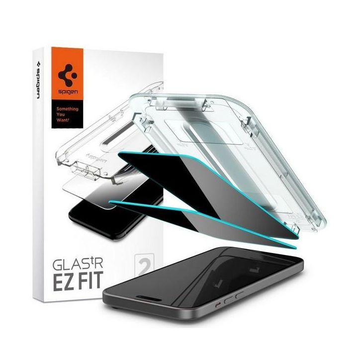 Spigen Glas.TR iPhone 15 6.1""EZ FIT" 2 szt. privacy szkło hartowane prywatyzujące AGL06905 na NearMe.pl