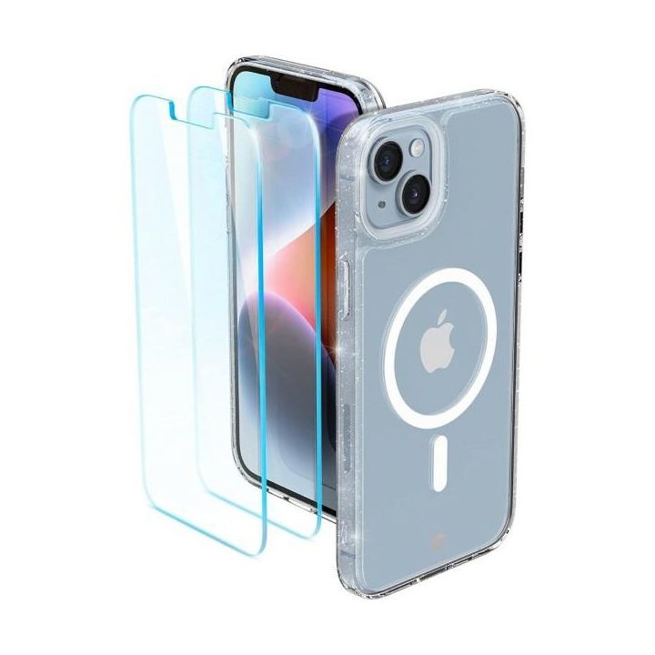 Spigen Cyrill Shine MAG iPhone 14 PlusMagsafe Glitter Clear etui + 2 x szkło ACS04942 na NearMe.pl