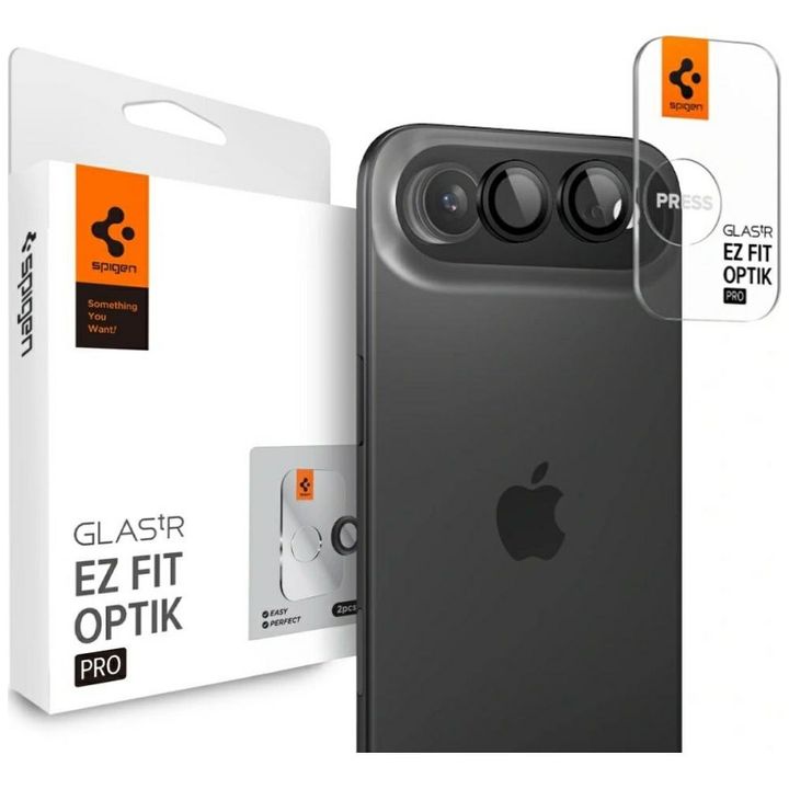 Szkło na obiektyw aparatu Spigen Optik   Pro Glas. TR "EZ FIT" do iPhone Air 2szt. czarny na NearMe.pl