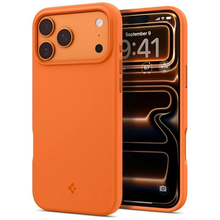 Etui Spigen Silicone Fit MAG MagSafe do  iPhone 17 Pro pomarańczowy na NearMe.pl