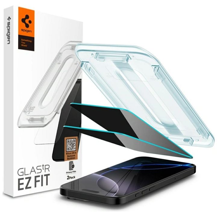 Szkło prywatyzujące Spigen Glas.TR EZ    FIT Privacy do Apple iPhone 17 Pro / 17 / 16 Pro 2szt na NearMe.pl
