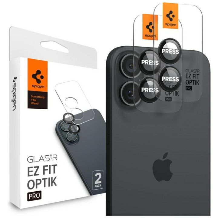 Ochrona na obiektyw aparatu Spigen       Glas.Tr Camera EZ FIT Optik Pro do Apple iPhone 17 / 16 Plus / 16 czarny 2szt na NearMe.pl