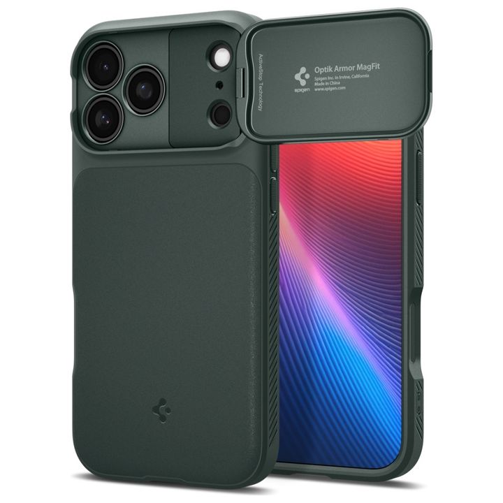 Etui Spigen Optik Armor Mag MagSafe do   iPhone 17 Pro Max zielony na NearMe.pl