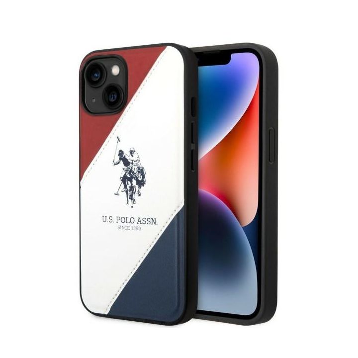 US Polo USHCP14SPSO3 iPhone 14 / 15 / 13 6,1" biały/white Tricolor Embossed na NearMe.pl