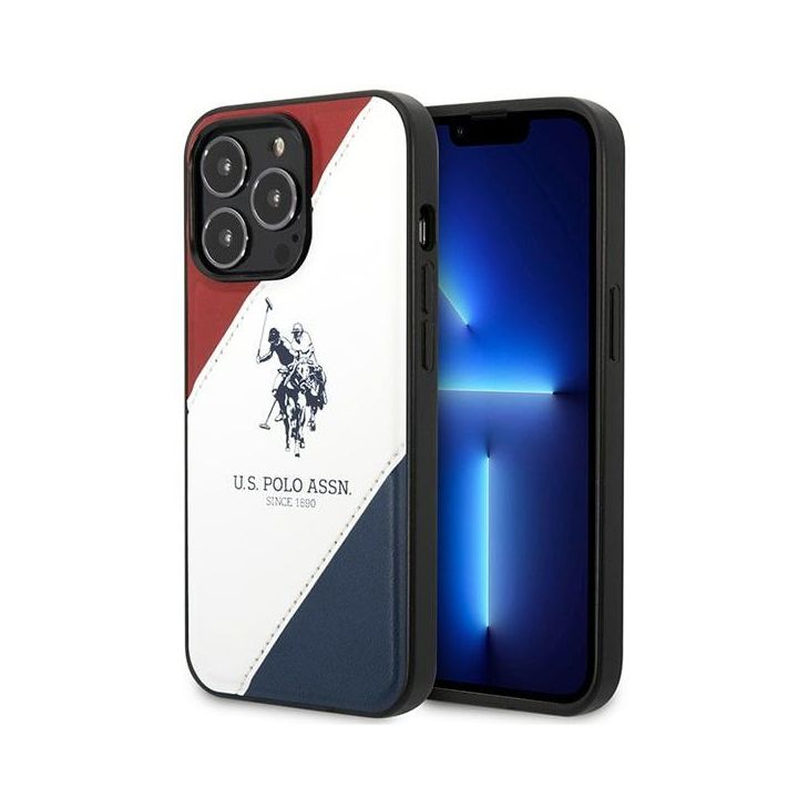 US Polo USHCP14LPSO3 iPhone 14 Pro 6,1" biały/white Tricolor Embossed na NearMe.pl