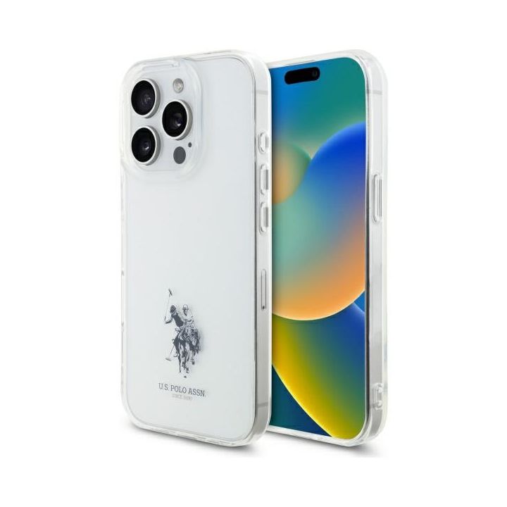 US Polo USHCP15XUSMT iPhone 15 Pro Max   6.7" przezroczysty/transparent IML Printed Double Horse Logo na NearMe.pl