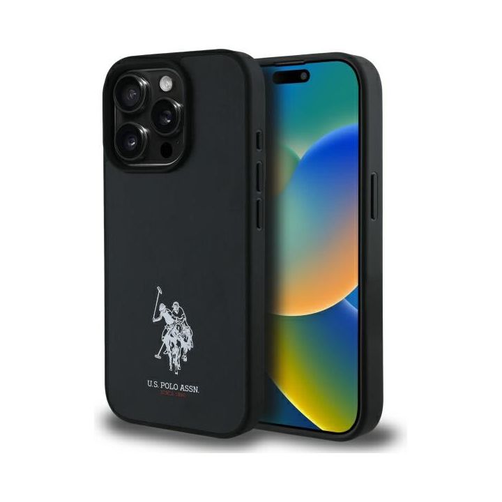 US Polo USHCP15XPGEK iPhone 15 Pro Max   6,7" czarny/black Leather Embroidered DH Color na NearMe.pl