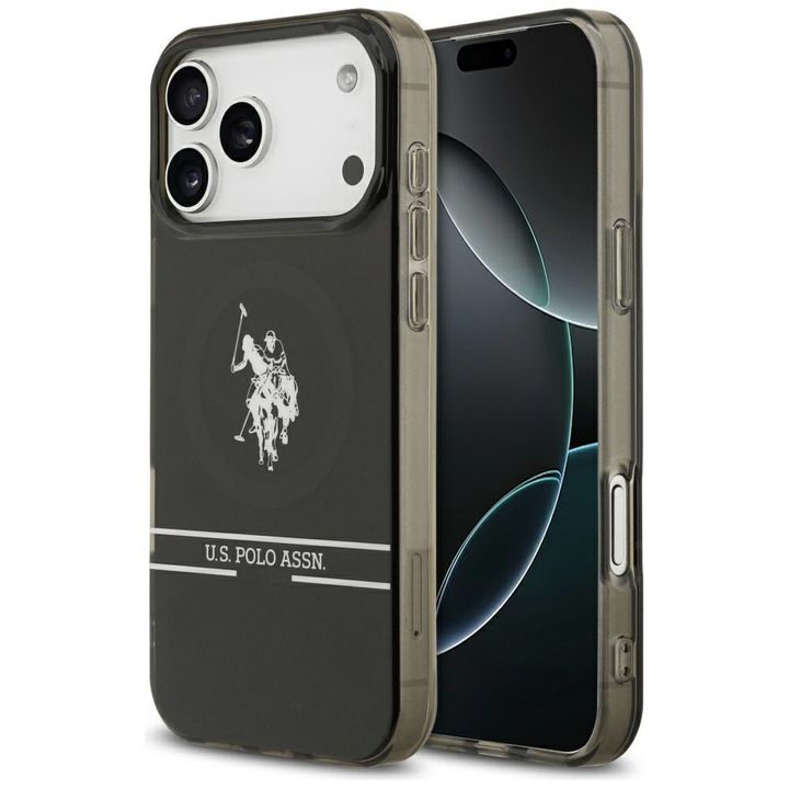 Etui US Polo DH and Bottom Stripe Logo   MagSafe do iPhone 17 Pro Max czarny na NearMe.pl