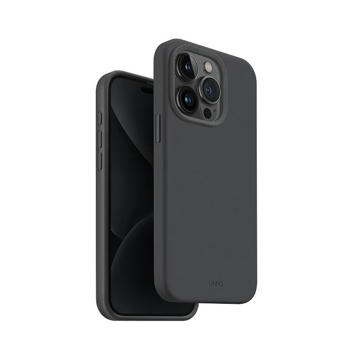 UNIQ etui Lino Hue iPhone 15 Pro 6.1"Magclick Charging szary/charcoal grey na NearMe.pl