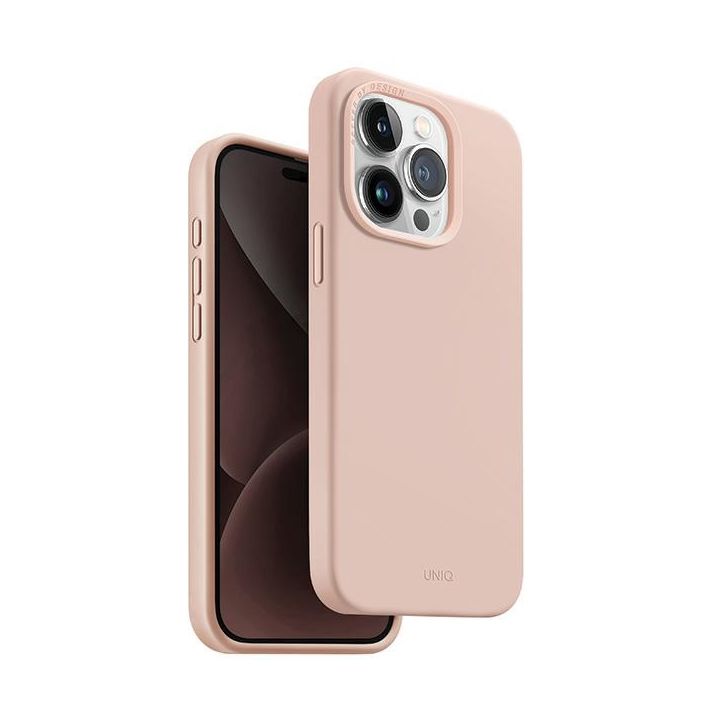 UNIQ etui Lino Hue iPhone 15 Pro 6.1"Magclick Charging różowy/blush pink na NearMe.pl