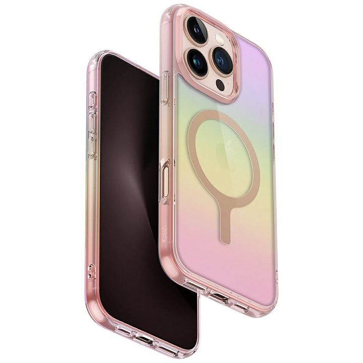 Etui UNIQ Iridescia do iPhone 16 Pro     Magclick Charging pink prism na NearMe.pl